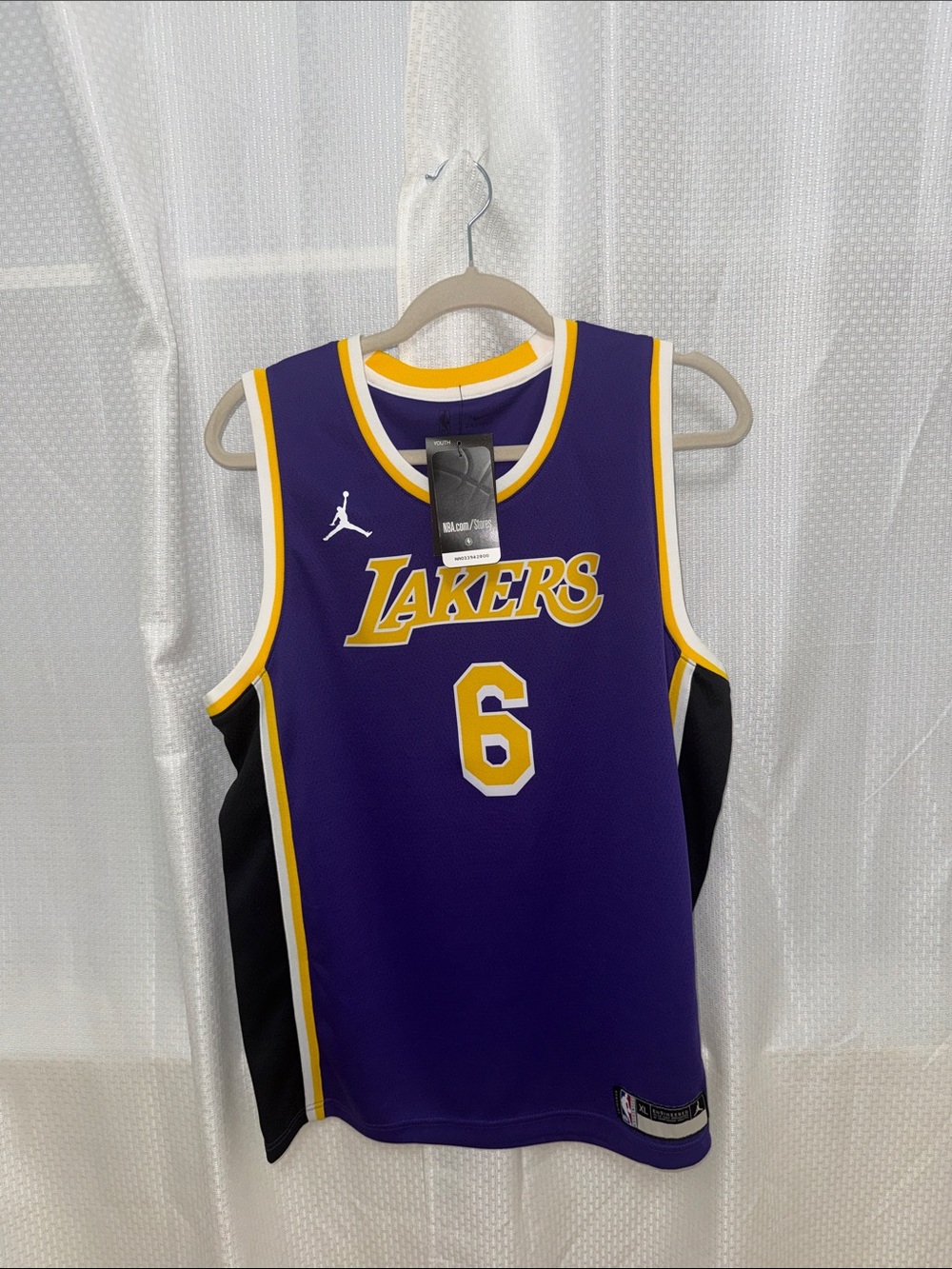 Jordan Lakers Purple and Gold #6 Basketball Jersey